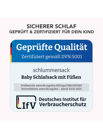 Schlummersack Schlafsack mit Füßen, umklappbaren Bündchen und Ärmeln, 1.0 TOG in Popcorn