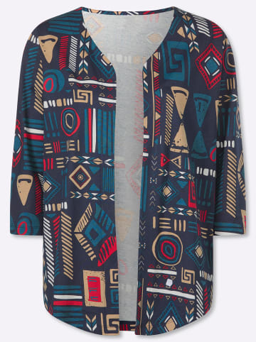 Sieh an! Shirtjacke in marine-topas-bedruckt