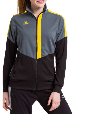erima Damen Squad Worker Jacke in slate grey/schwarz/gelb