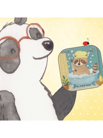 Mr. & Mrs. Panda Untersetzer Glas Waschbär Design ohne Spruch in Weiß