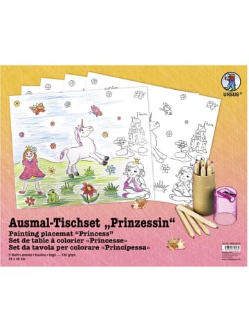 Buntpapierfabrik Ludwig Bähr Ausmal-Tischset 33x40cm Packung mit 5 Blatt Prinzessinen