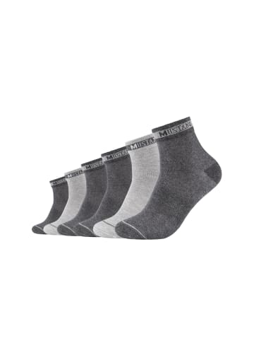 Mustang Kurzsocken 6er Pack casual in dunkelgrau mix