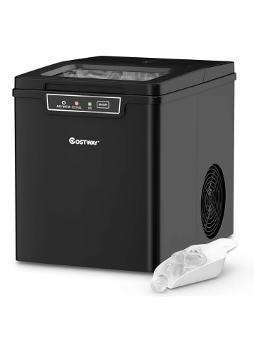 COSTWAY Eiswürfelmaschine 12kg/24H 9 Eiswürfel in 6 min in Schwarz