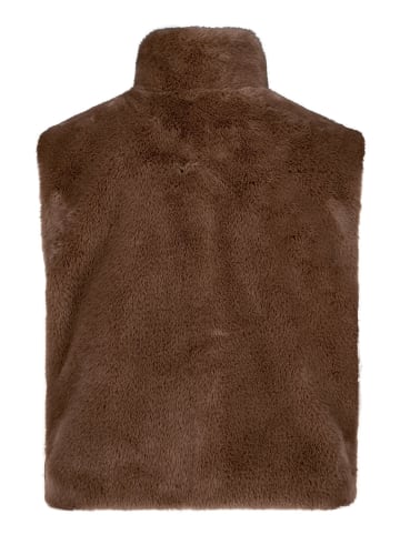 Betty Barclay Plüschweste mit Reißverschluss in Dark Coffee