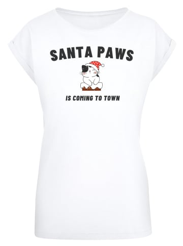 F4NT4STIC T-Shirt Santa Paws Christmas Cat in weiß