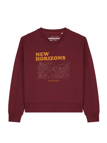 wat? Apparel Sweatshirt New horizons are everywhere in Weinrot
