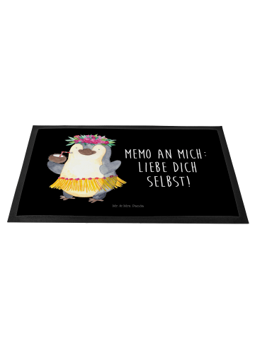 Mr. & Mrs. Panda Schmutzfänger Pinguin Kokosnuss mit Spruch in Schwarz