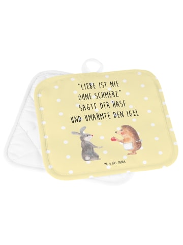 Mr. & Mrs. Panda topfhalter Hase Igel mit Spruch in Gelb Pastell