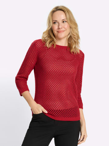 Sieh an! Ajourpullover in erdbeere