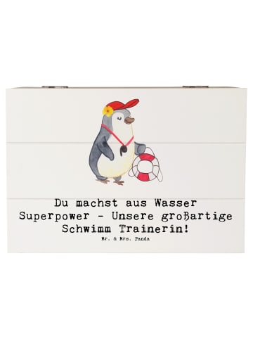 Mr. & Mrs. Panda Aufbewahrungsbox Superpower Schwimmen Trainerin... in Weiß