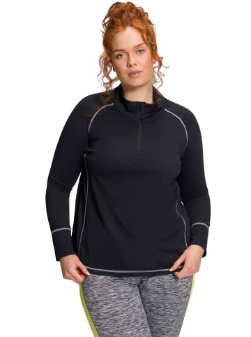 Ulla Popken Fleece-Shirt in schwarz