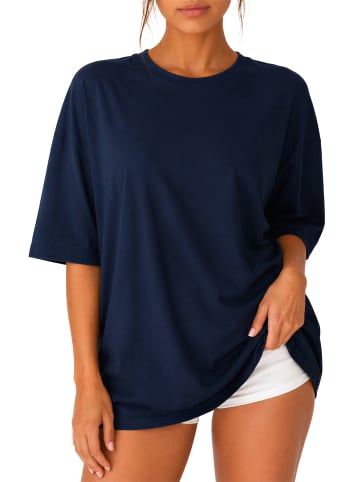 Reichstadt Damen Oversized T-Shirt in Dark Blue