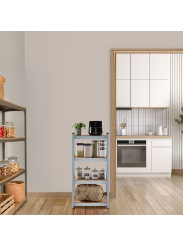 relaxdays 2 x Schwerlastregal in Braun/ Silber - (B)60 x (H)120 x (T)30 cm