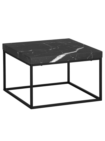KADIMA DESIGN Couchtisch 60x60x38 cm Sofatisch in Marmor-Optik Modern, in Schwarz