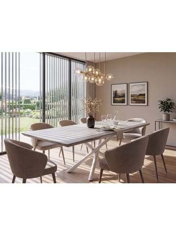 Beliani Esszimmertisch MOIRA in Weiß - (W) 90 x (H) 75 x (L) 160 cm