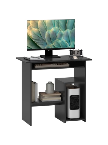 HOMCOM Computertisch in Schwarz 80L x 45B x 75H cm