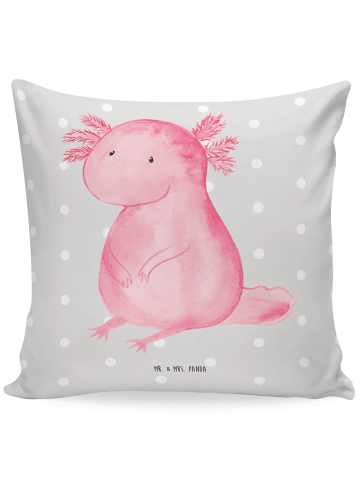 Mr. & Mrs. Panda 40x40 Kissen Axolotl null ohne Spruch in Grau Pastell