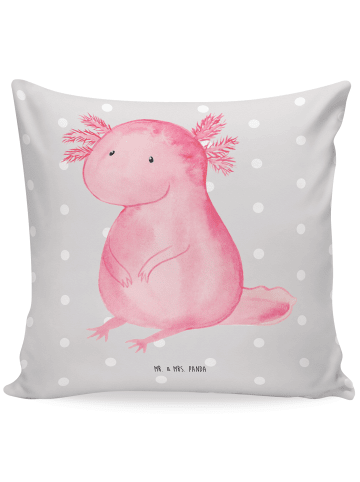 Mr. & Mrs. Panda Kissen Axolotl Niedlich ohne Spruch in Grau Pastell