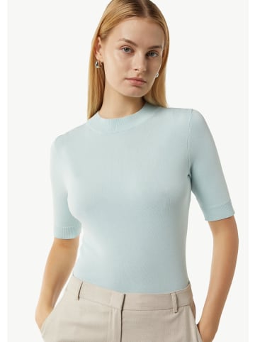 comma Strickpullover kurzarm in Blau
