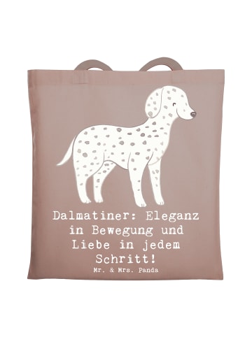 Mr. & Mrs. Panda Einkaufstasche Dalmatiner Charme mit Spruch in Braun Pastell