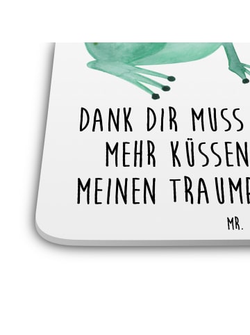 Mr. & Mrs. Panda Untersetzer für Gläser Frosch Liebe mit Spruch in Weiß