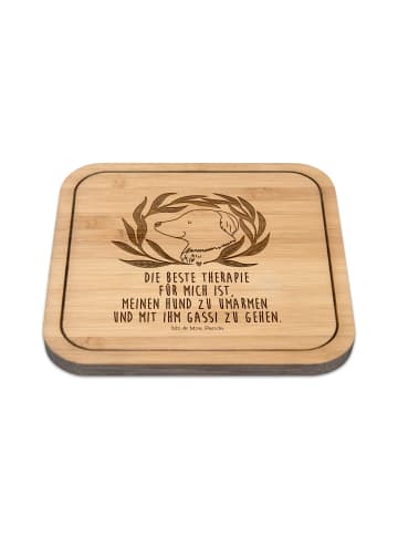 Mr. & Mrs. Panda Tischuntersetzer Hund Blumen mit Spruch in Transparent