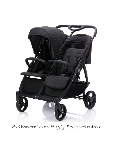 fillikid Geschwister- & Zwillingskinderwagen Duo mit in schwarz