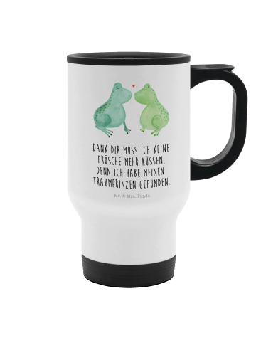 Mr. & Mrs. Panda Thermobecher Frosch Liebe mit Spruch in Weiß