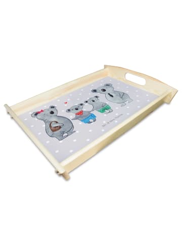 Mr. & Mrs. Panda Serviertablett Koala Familie zwei ohne Spruch in Grau Pastell