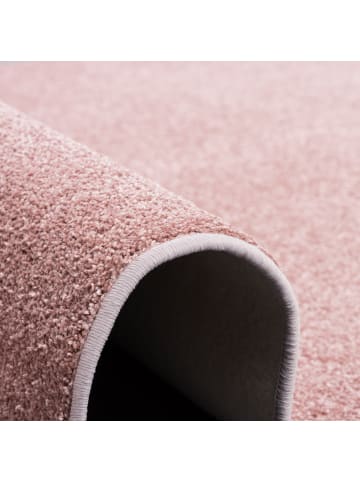 Snapstyle Hochflor Velours Teppich Luna Rund in Rosa