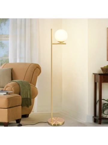 ZMH Stehlampe 1-flammige E27 in gold Glasschrim