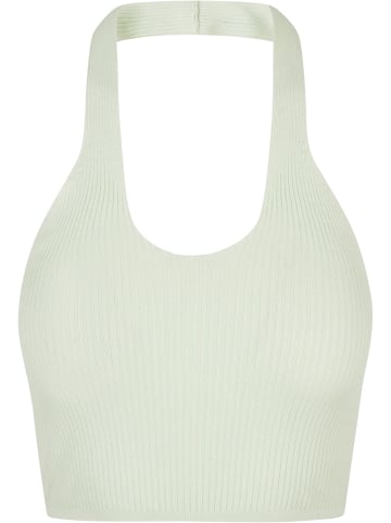 Urban Classics Urban Classics Damen Ladies Rib Knit Crossed Neckholder Top in lightmint