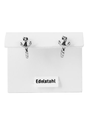 Adeliás Unisex Ohrringe – Klappcreole aus Edelstahl in silber