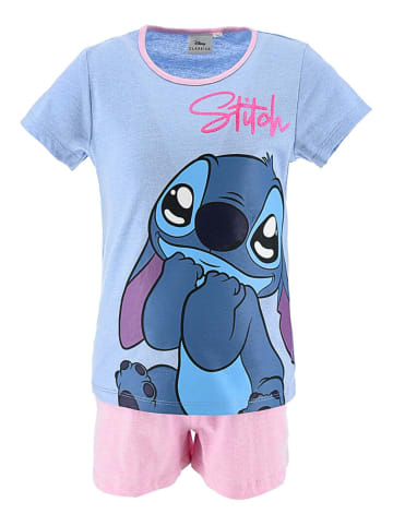 Disney Schlafanzug kurz Lilo & Stitch in Hellblau