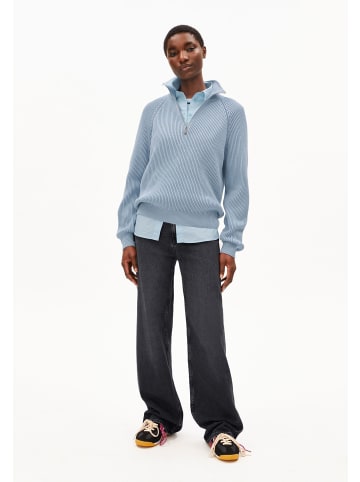 armedangels Strickpullover Troyer Vanisé in hellblau - 0001