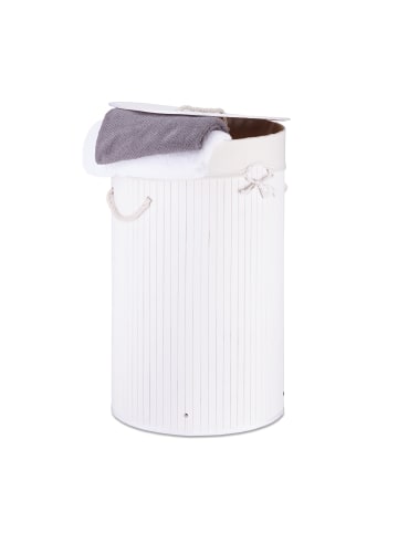 relaxdays 2 x Wäschekorb in Weiß - (H)65 x Ø41 cm