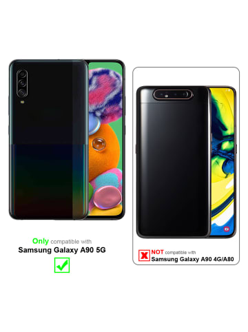 cadorabo Hülle für Samsung Galaxy A90 5G Blumen Design in FLORAL TÜRKIS