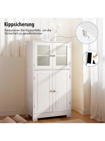 COSTWAY Badezimmerschrank in Weiß