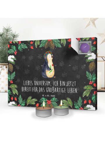 Mr. & Mrs. Panda duft adventskalender Pinguin Blumen mit Spruch in Kreidetafel