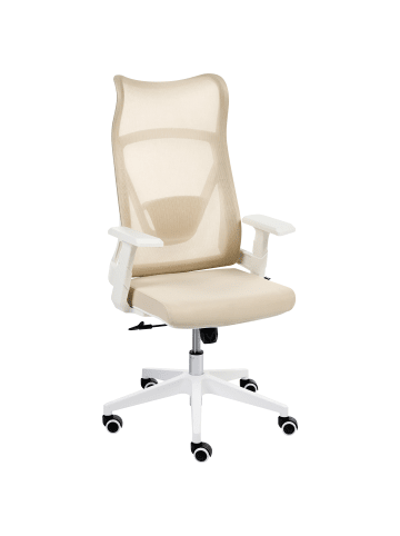 Beliani Bürostuhl BARD in Beige/Weiß - (W) 50 x (H) 113 x (L) 66 cm