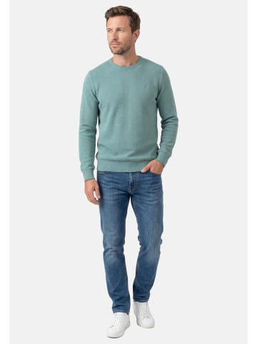 Lerros Pullover Basic in Türkis / grau