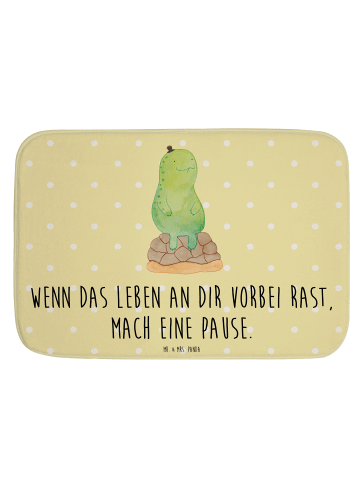 Mr. & Mrs. Panda Badematte Schildkröte Pause mit Spruch in Gelb Pastell