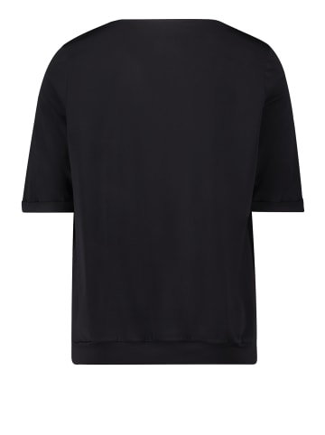 Betty Barclay Halbarm-Shirt mit Wasserfallausschnitt in Schwarz