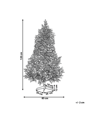 Beliani 2-tlg Weihnachtsbaum DENALI in Grün/Weiß/Rot