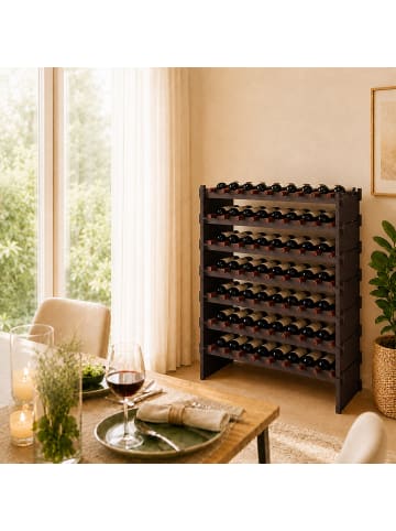 relaxdays Weinregal in Braun - (B)85 x (H)94 x (T)25,5 cm
