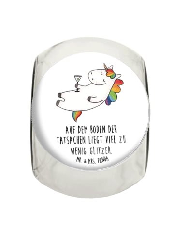 Mr. & Mrs. Panda keksglas Einhorn Blümchentail mit Spruch in Weiß