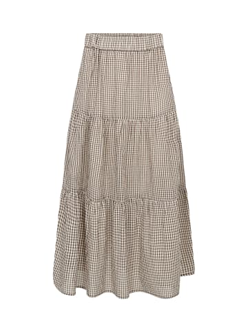 soyaconcept Gestufter Rock mit Karomuster in Braun