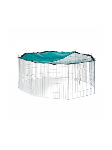 relaxdays Freilaufgehege mit Netz-Abdeckung in Silber/Grün - Ø 145cm
