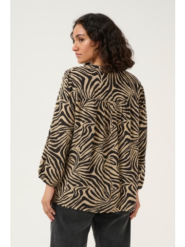 Kaffe Langarm-Bluse KAmilia Regular fit in Chinchilla/Black Animal Print