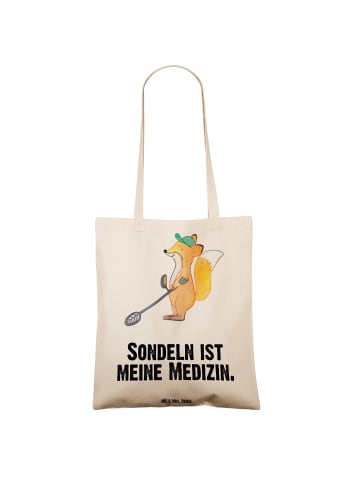 Mr. & Mrs. Panda Tragetasche Fuchs Metalldetektor mit Spruch in Creme